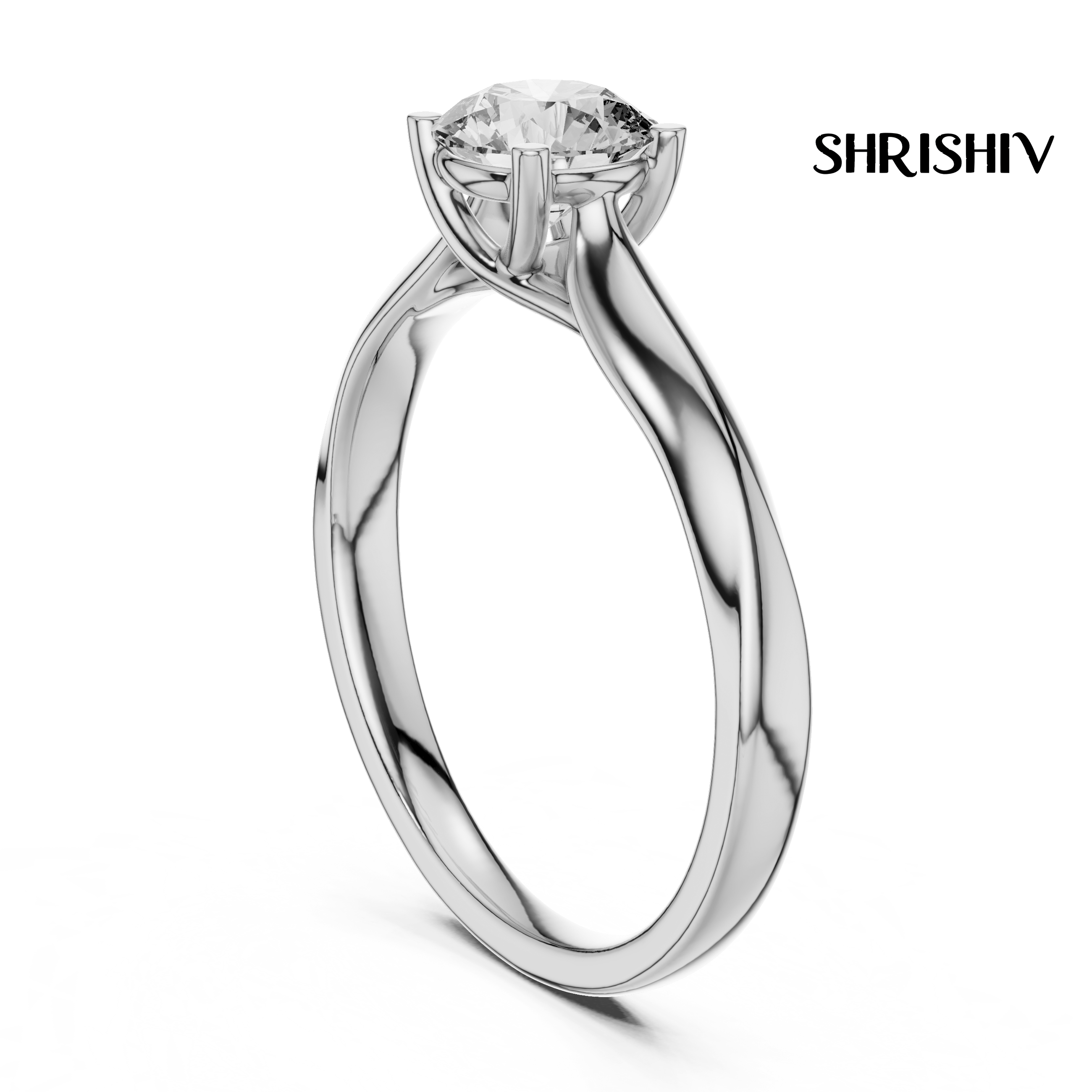 Round Lab Grown Solitere Engagement Rings For Women 11001