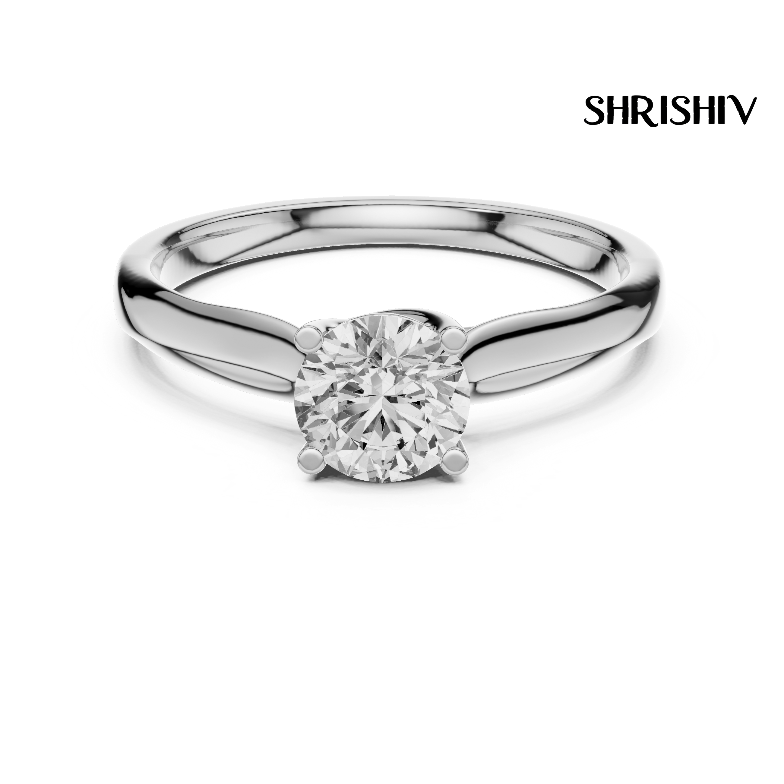 Round Lab Grown Solitere Engagement Rings For Women 11001
