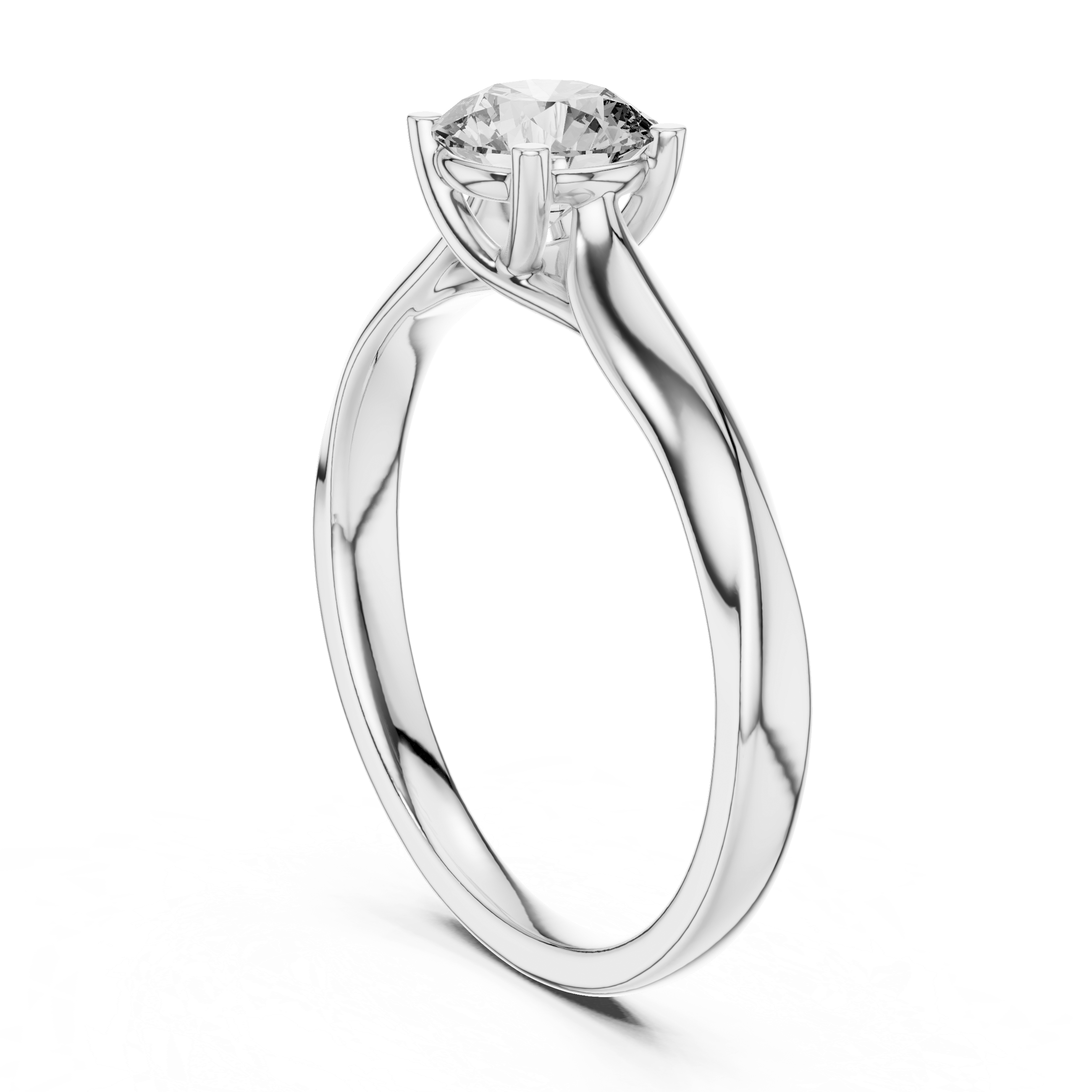 Sydney Asscher 1CT Yellow LabGrown 18K White Gold Solitaire Engagement Ring