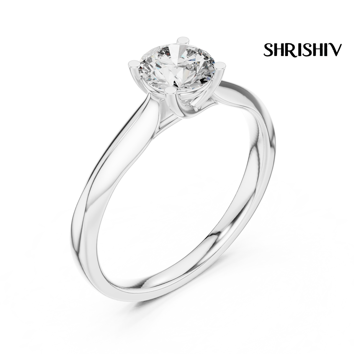 Yamaha Round 10CT Pink MOissonate 14K YelloGold Solitaire Engagement Ring