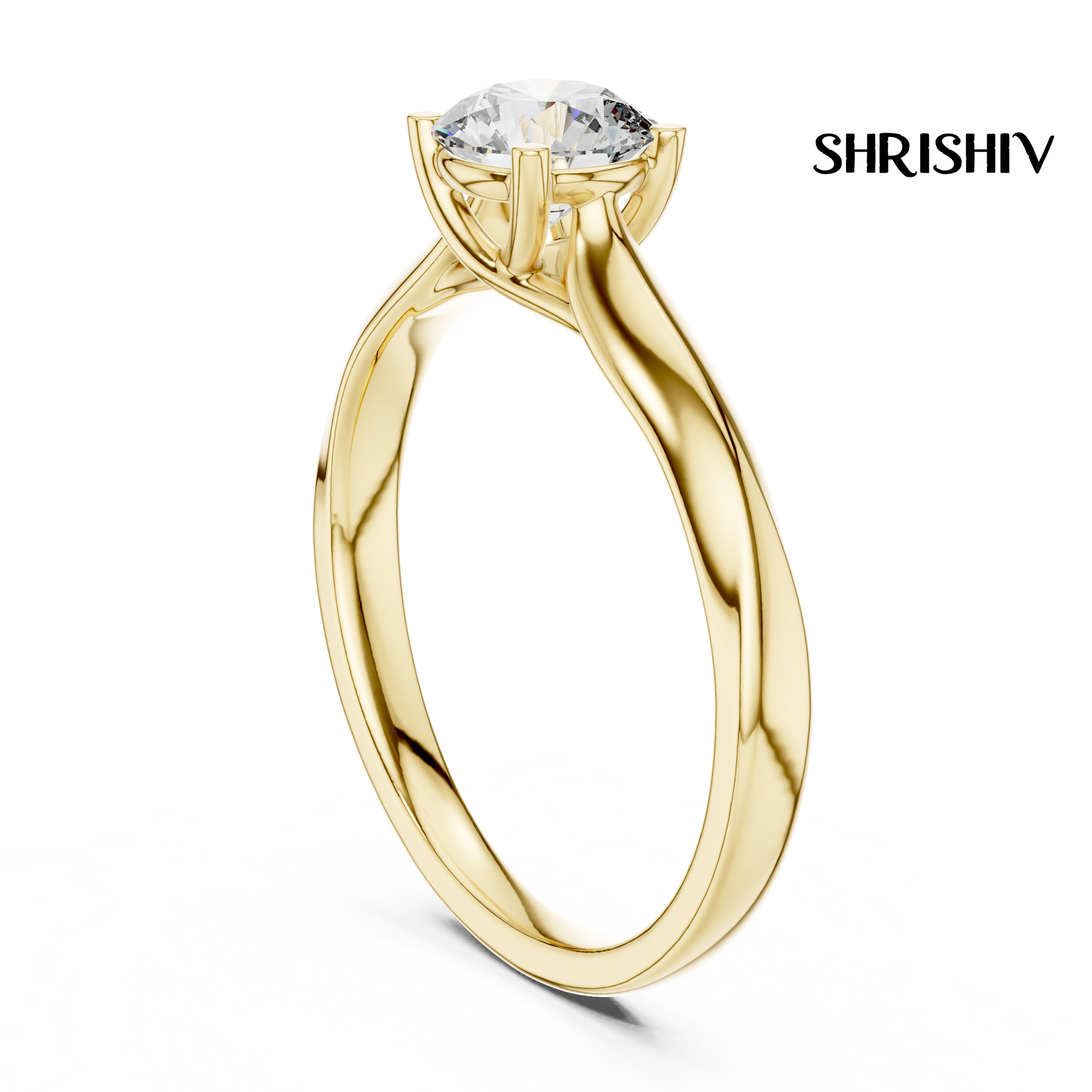 Round Lab Grown Solitere Engagement Rings For Women 11001