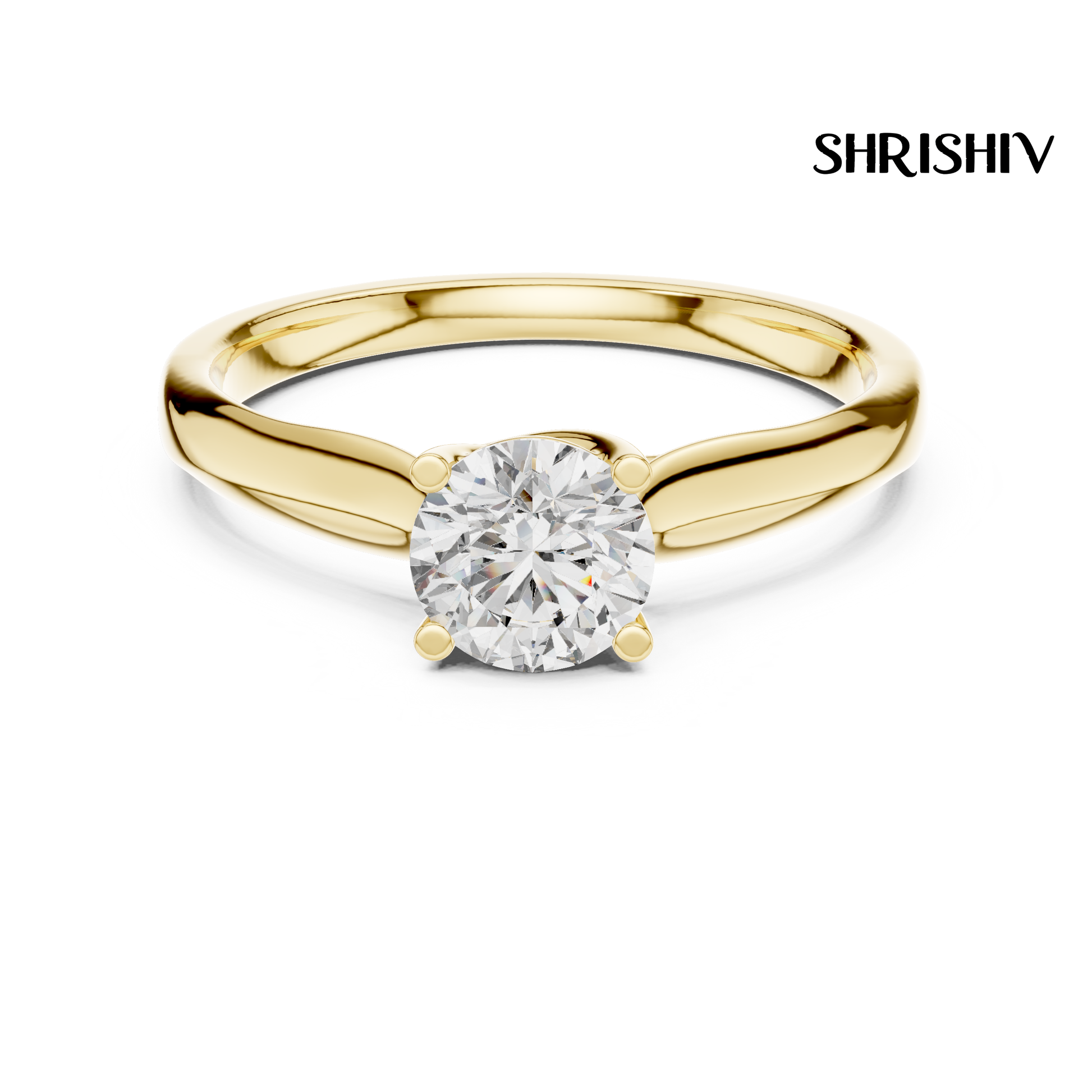 Round Lab Grown Solitere Engagement Rings For Women 11001